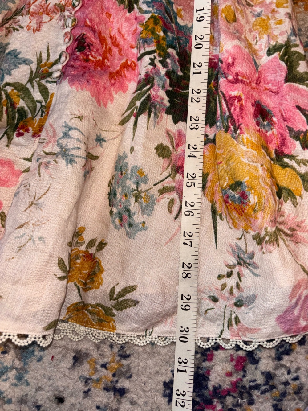 Zimmermann Heathers Linen Playsuit Floral Print Lace US 4-6/AU 0-1 *READ - Picture 12 of 15